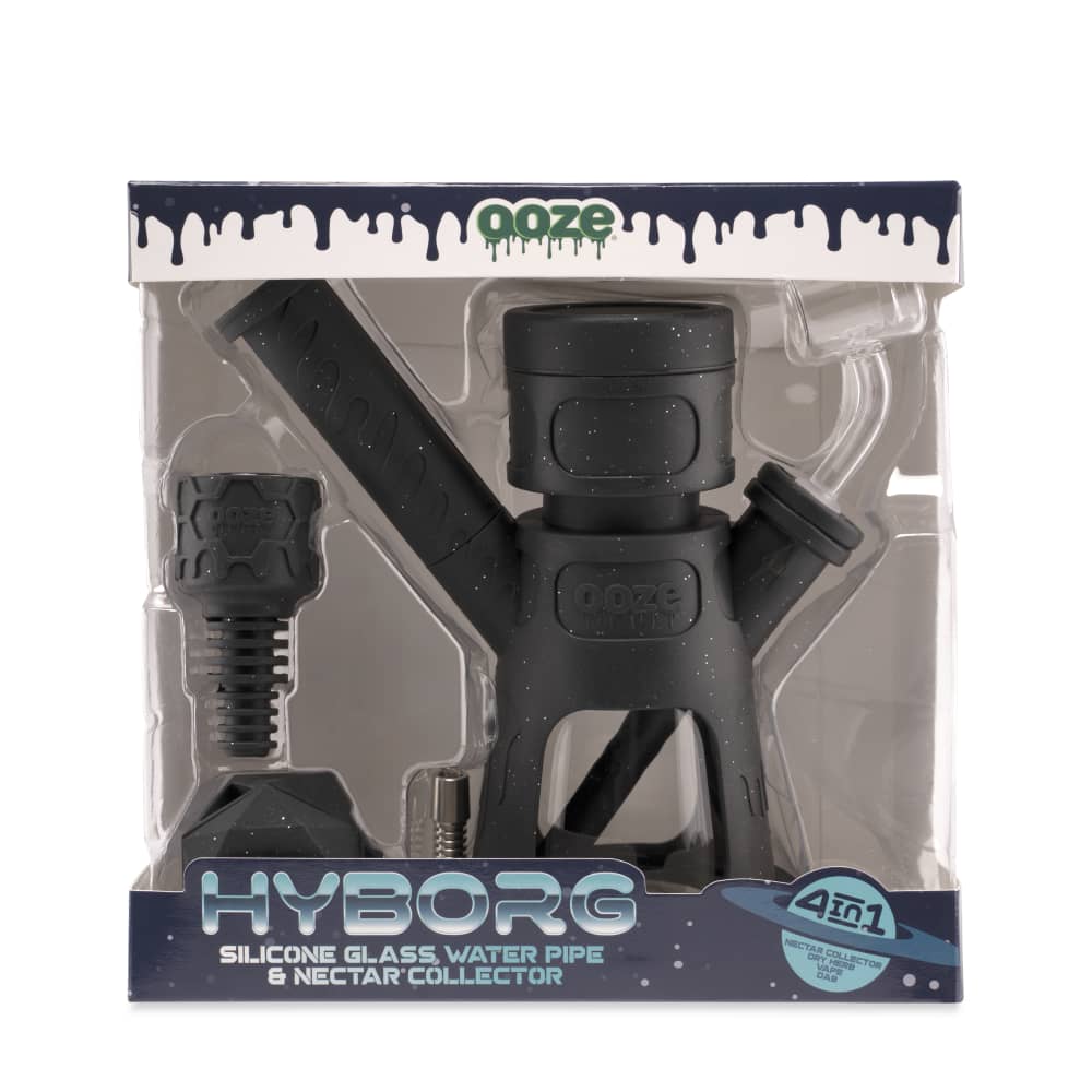 OozeÂ HyborgÂ Silicone Glass 4-in-1 Hybrid Bong and Nectar Collector