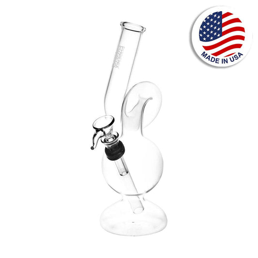 Phoenix Rising Upside Down Twisted Bubble Bong - 8" / Clear