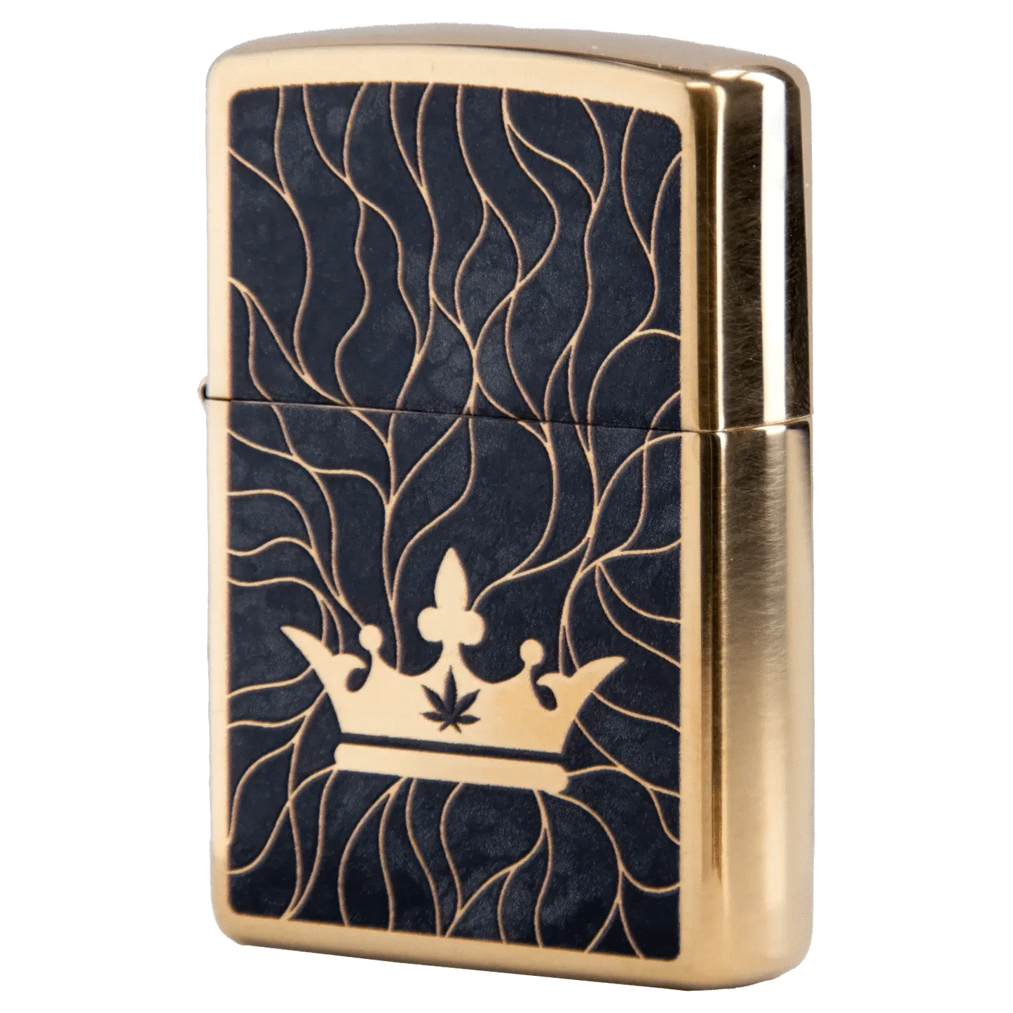 Queen of Bud Black Obsidian Mosaic Zippo