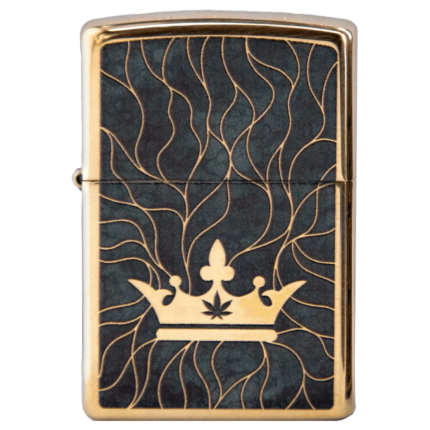 Queen of Bud Black Obsidian Mosaic Zippo