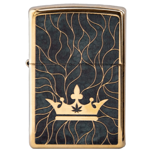 Queen of Bud Black Obsidian Mosaic Zippo