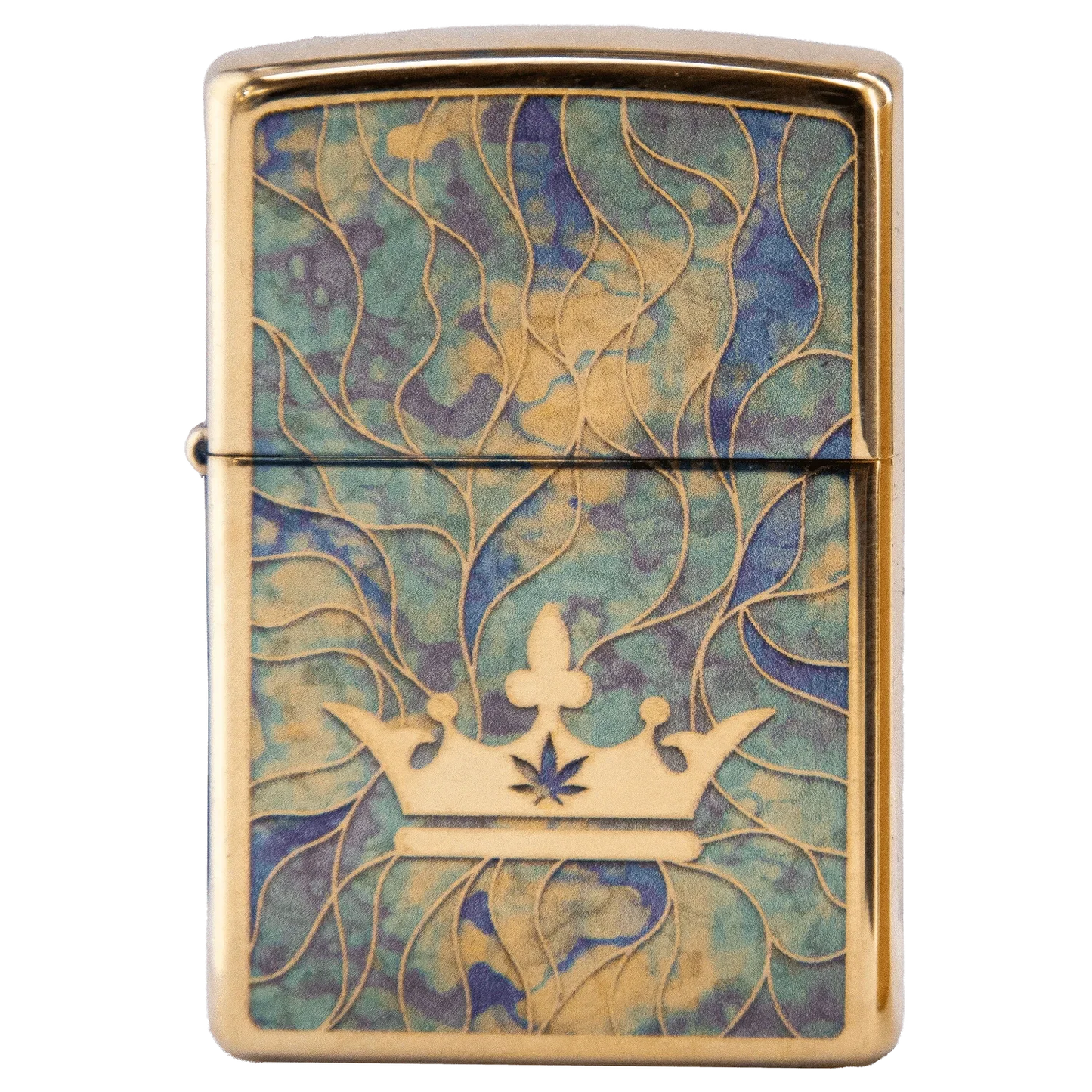 Queen of Bud Blue Topaz Mosaic Zippo