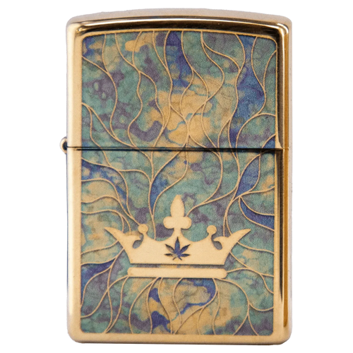 Queen of Bud Blue Topaz Mosaic Zippo