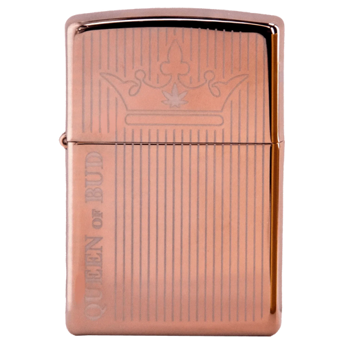 Queen of Bud Rose Quartz Vertical Flame Zippo