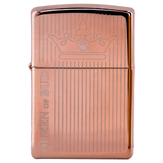 Queen of Bud Rose Quartz Vertical Flame Zippo