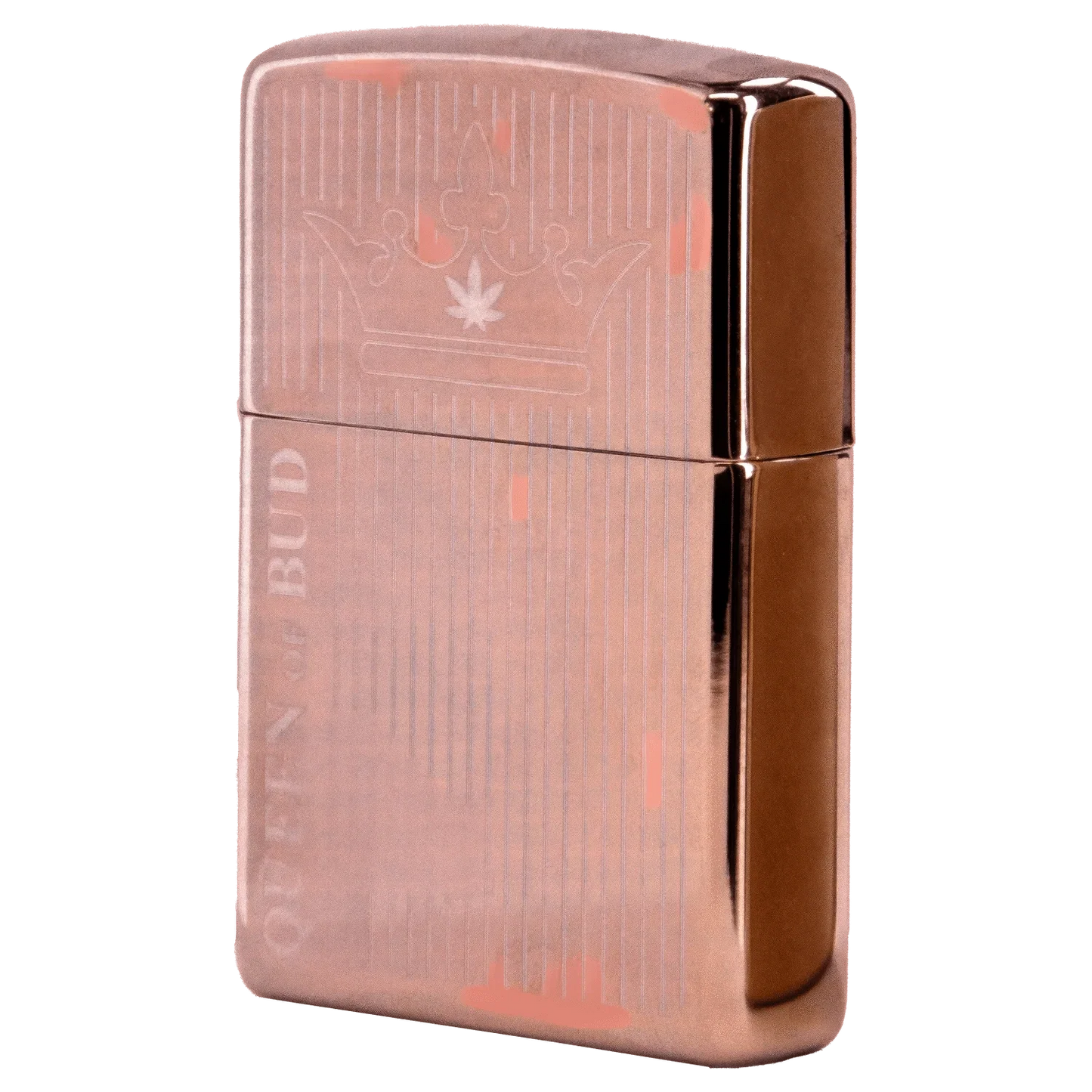 Queen of Bud Rose Quartz Vertical Flame Zippo