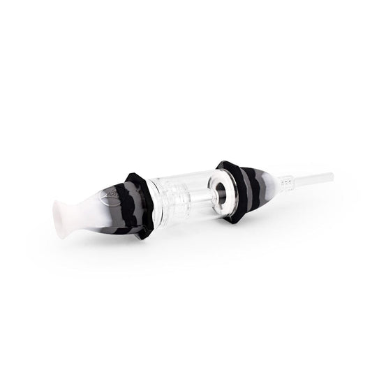 7'' Silicone Deluxe Nectar Collector - Black & White Marble
