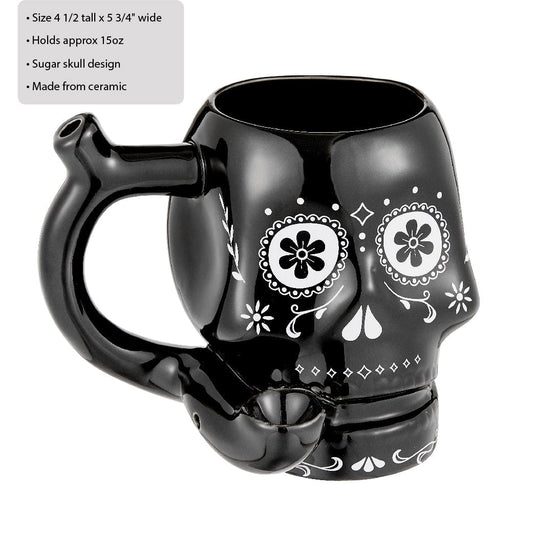 Sugar Skull Pipe Mug