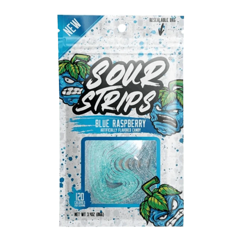 Sour Strips - Blue Raspberry Candy Strips