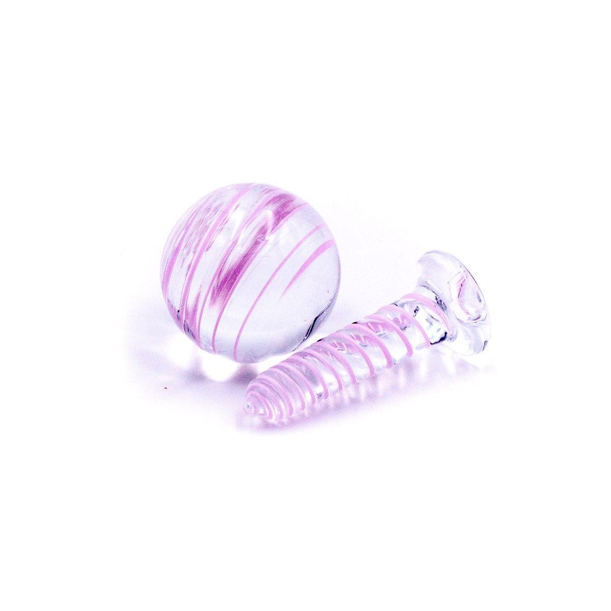 Glass Terp Screw and Marble Slurper Cap Set