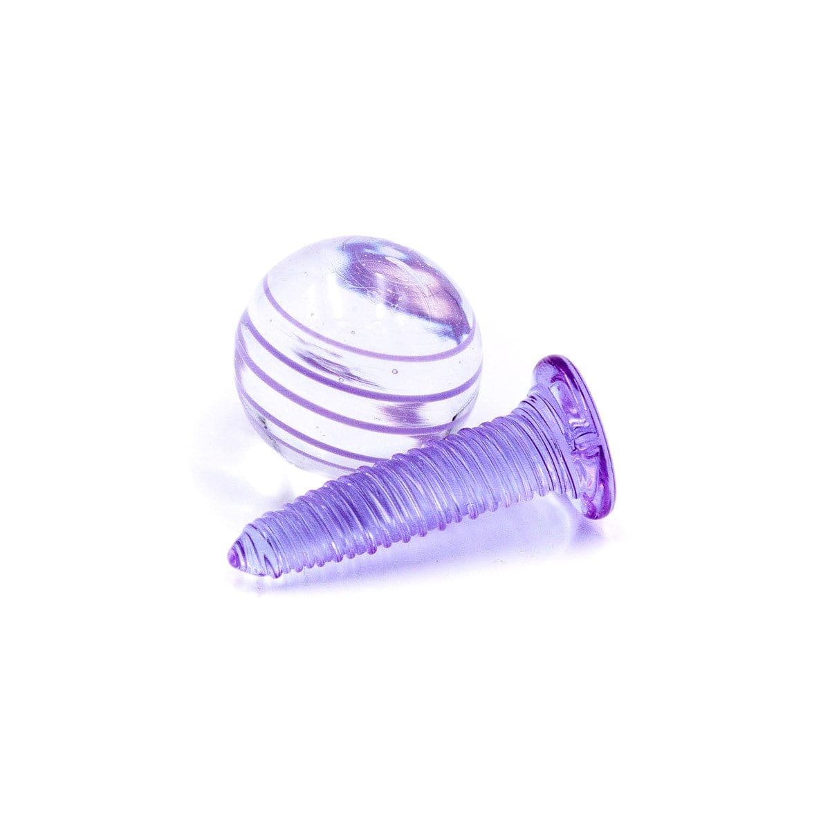 Glass Terp Screw and Marble Slurper Cap Set