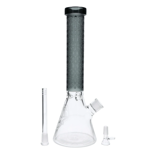 Patterned Printed w/ Coloured Tube Beaker -  Black - 14 in.