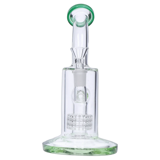 Smoke Cartel Bent Neck w/ Matrix Perc & Color Accents Bong - 8 in.