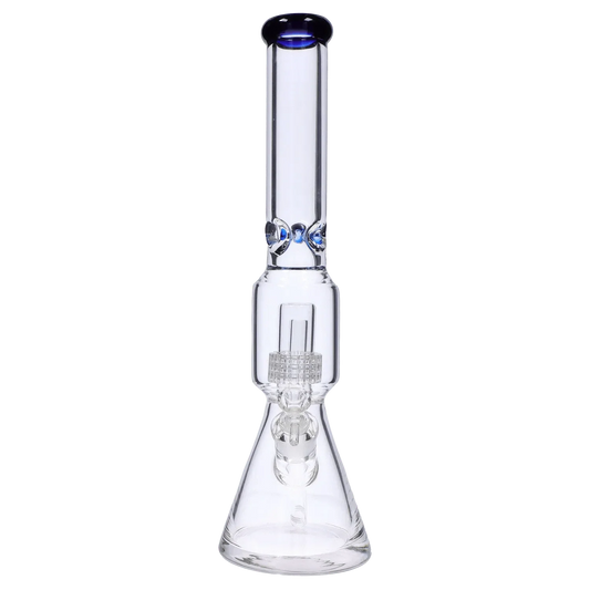 Beaker w/ Perc & Color Mouthpiece - Blue - 16 in.