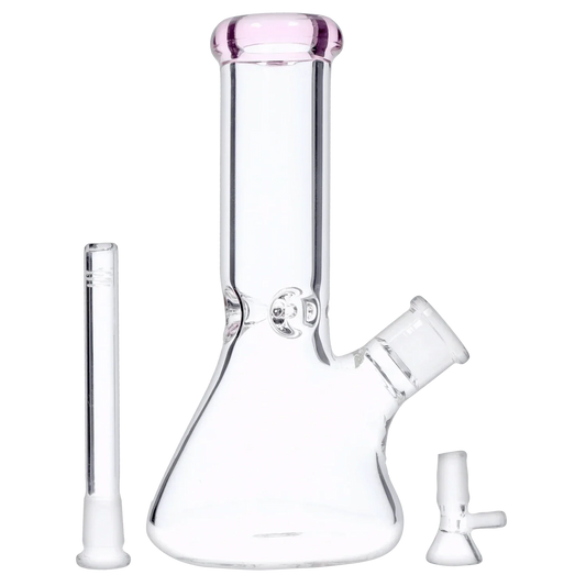 DHC Beaker with Color Mouthpiece & Ice Pinch Bong - 10 in.