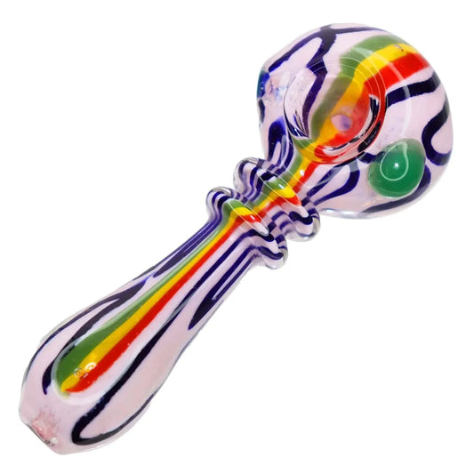 Smoke Cartel Rasta Slime Colourful Glass Pipe - 4 in.