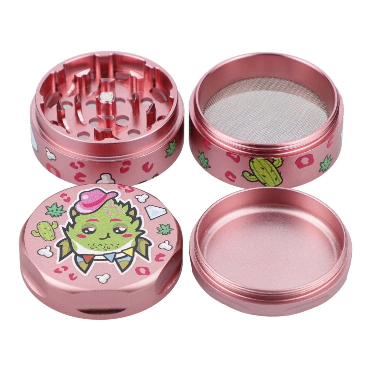 55mm Pink Kush 3 Stage Grinder - Pink
